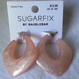 Contemporary Trapezoid Shaped Light Pink Earrings